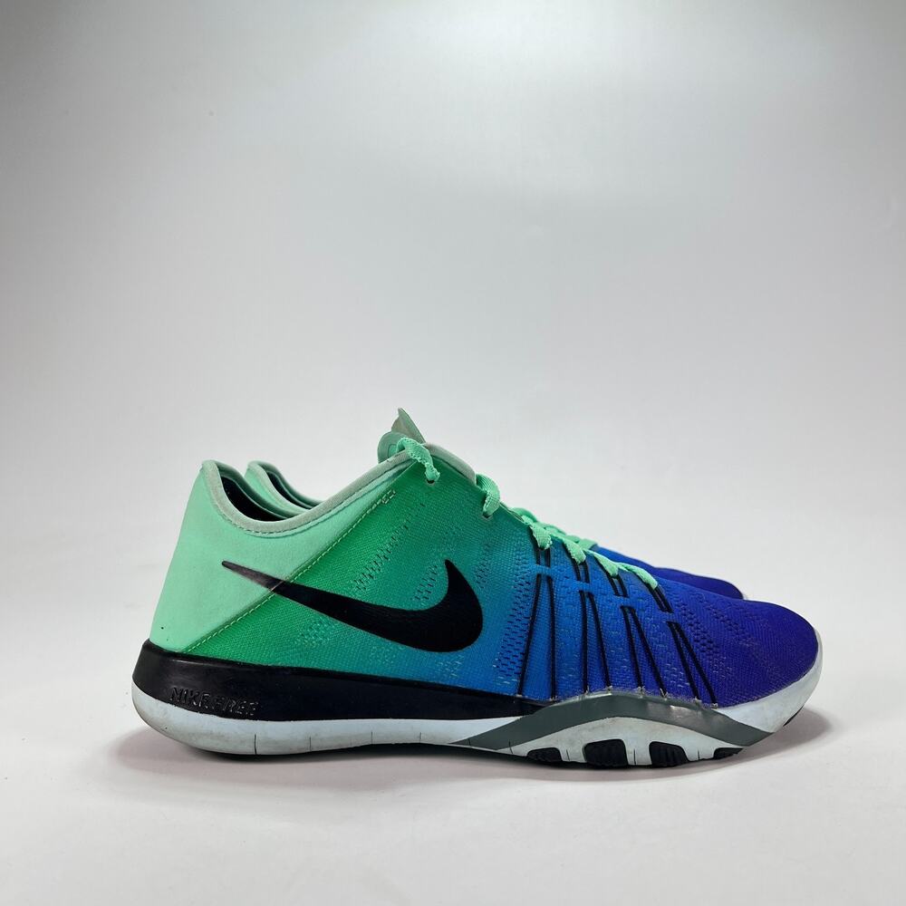 Nike Free TR 6 Green Blue Gradient Lace Up Training Shoes 849804-300 Womens Sz 7